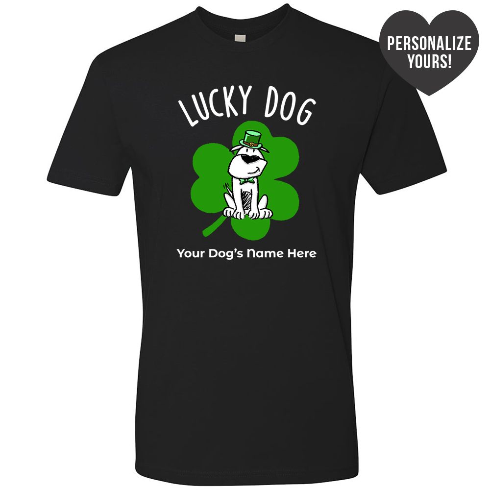 Image of Lucky Dog Personalized Premium Tee Black