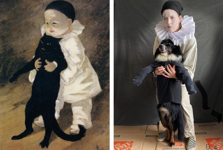 Pierrot and the cat recreated