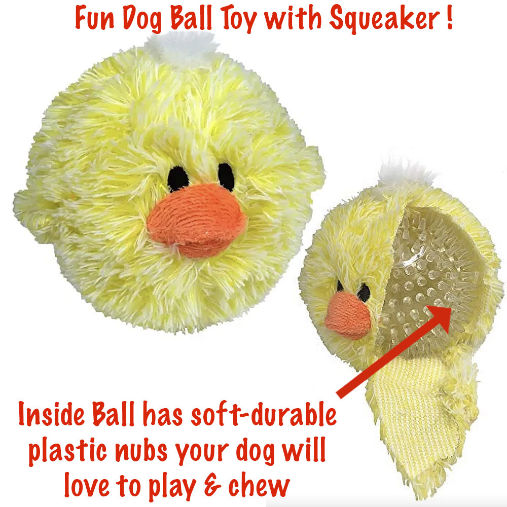 Cute Chick Chick Plush Dog Ball Toy with Squeaker
