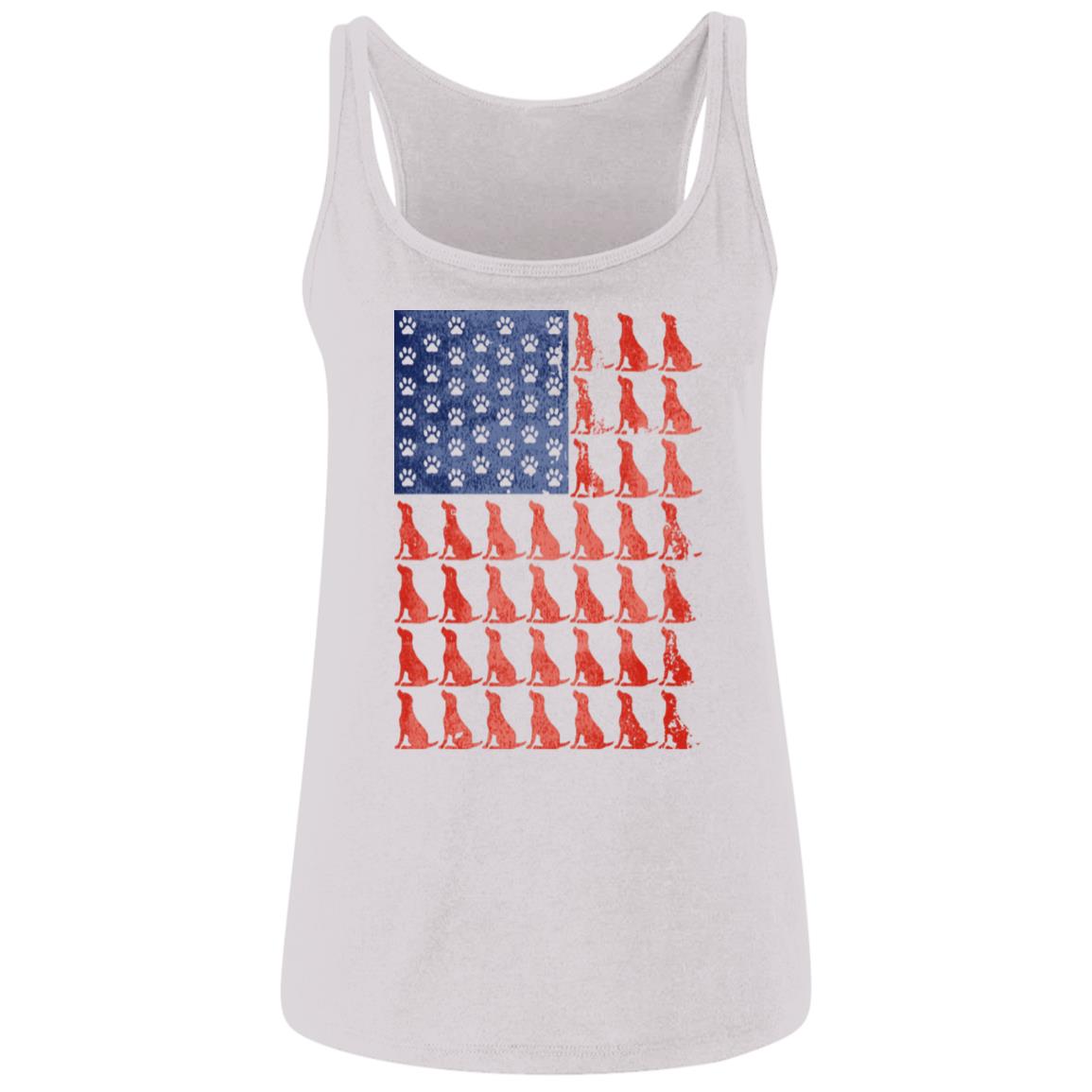 Image of Red Dog Blue Paw 🇺🇲 Relaxed Fit Tank - White