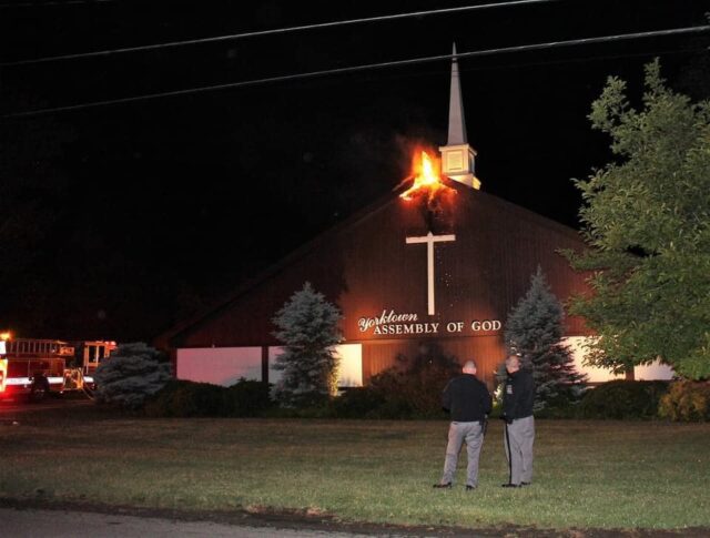 church on fire