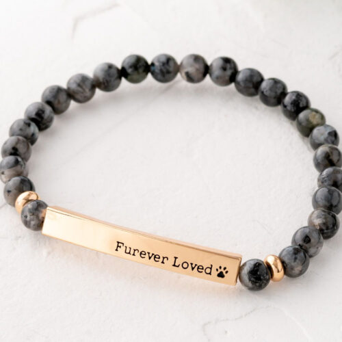 ‘Furever Loved’ 🦋 Safe & Together Bracelet - Grey Spectrolite – Provides a Day of Safety & Care For Domestic Violence Victims