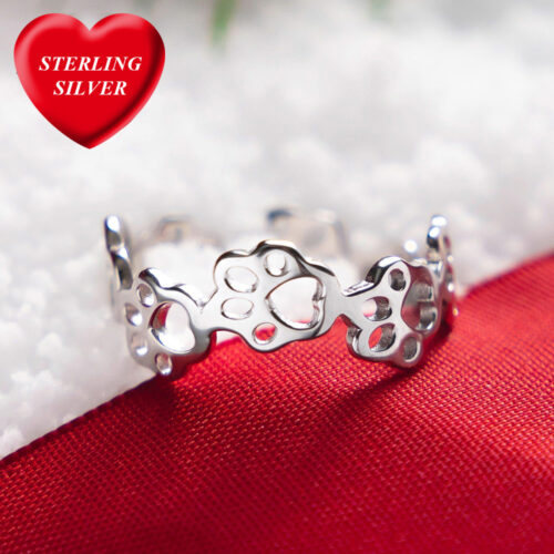 A Miracle of Love Paw Prints to My Heart Sterling Silver Ring (Feed 30 Shelter Dogs)
