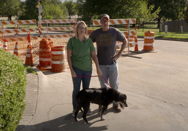 Family reunited with dog from storm drain