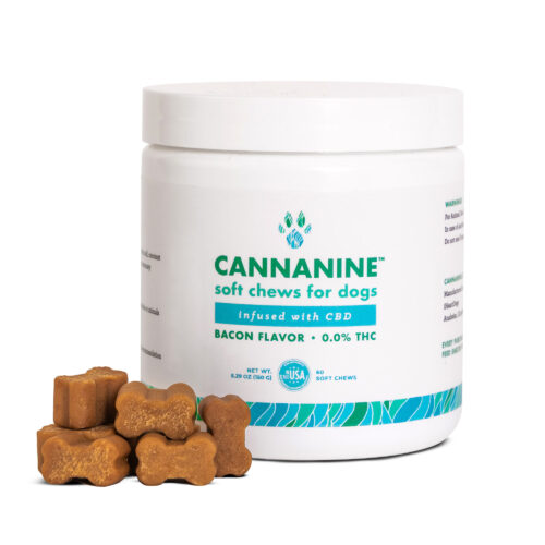 Cannanine™  Bacon Flavored Broad Spectrum Hemp Soft Chews For Anxiety — 60 Count