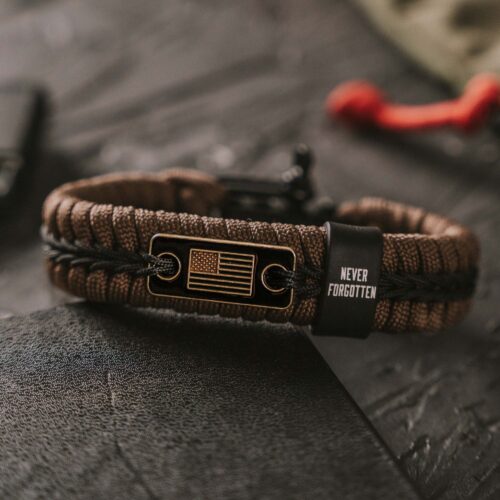 Never Forgotten Paracord Bracelet - Coyote Brown - Deal 60% Off! $9.97