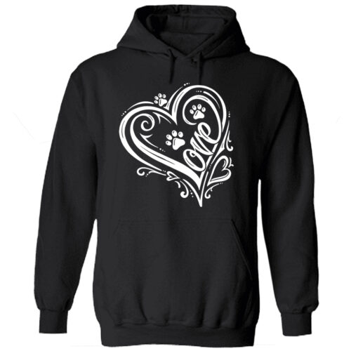 Love Heart Hoodie Black