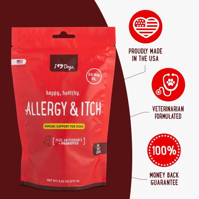 iHeartDogs Allergy & Itch Relief Chews for Dogs with Salmon Oil ...