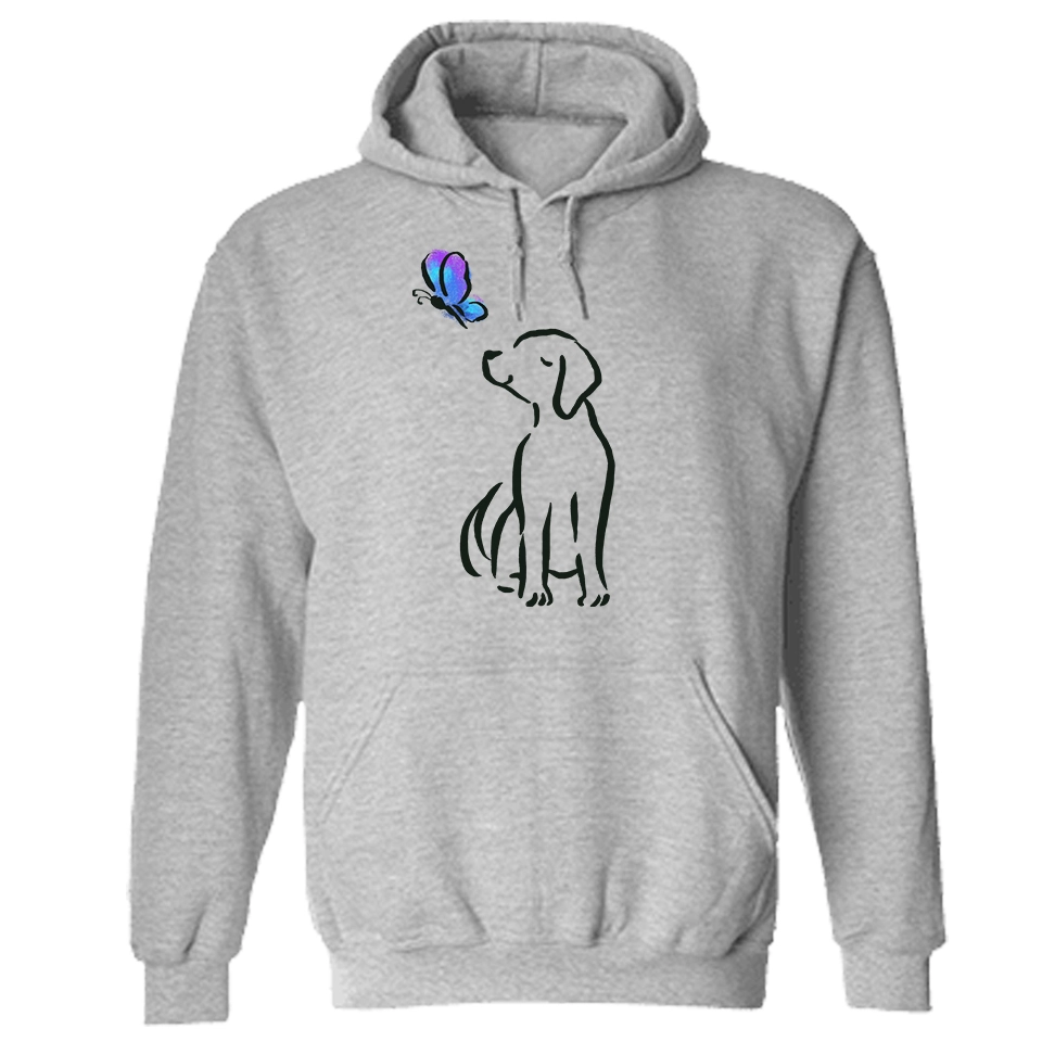 Image of Butterfly Pup Hoodie Heather Grey- Deal 20% OFF!