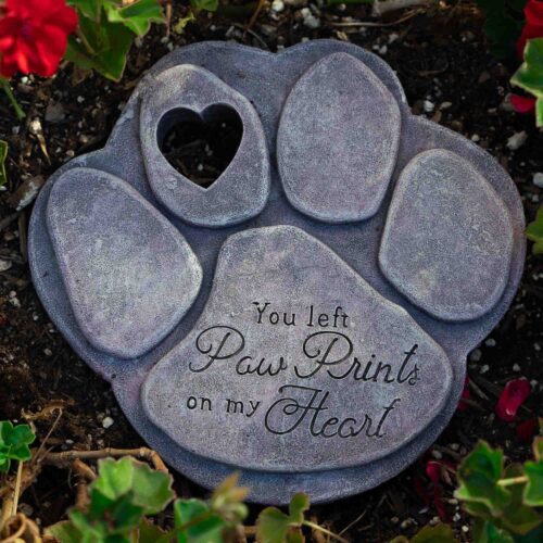 You Left Paw Prints On My Heart Garden Stone- Super Deal 50% OFF