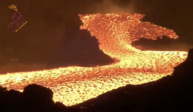 La Palma volcano lava