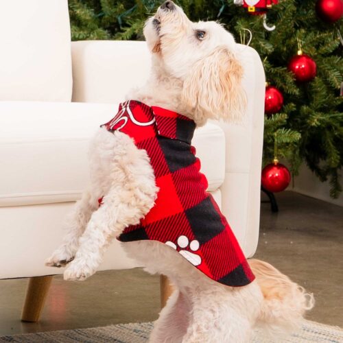 Buffalo Plaid with Paws Flannel Dog Vest-- Super Deal 50% OFF!