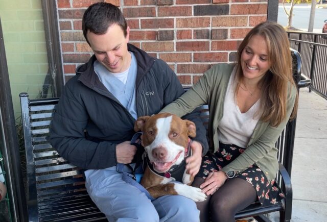 Family adopts Pit Bull from abandoned school