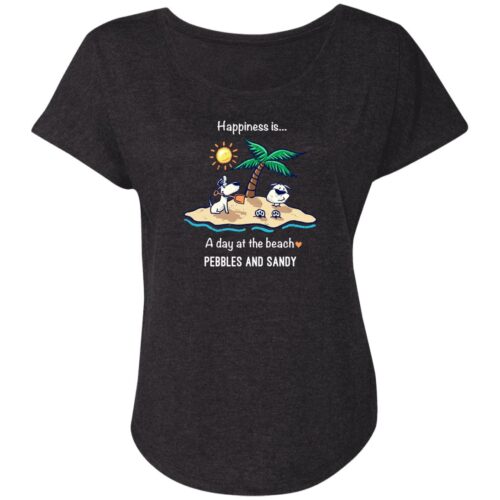 Happiness Is A Day At The Beach Slouchy Tee Black