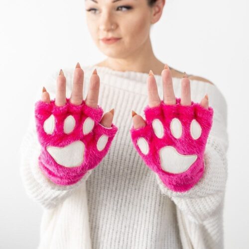 FREE Giving Paws Warm & Fuzzy Gloves - Pink