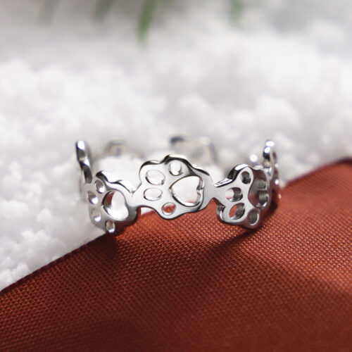Second Chance Movement™  Paw Prints to My Heart Sterling Silver Ring- Limited Time Offer 25% Off !