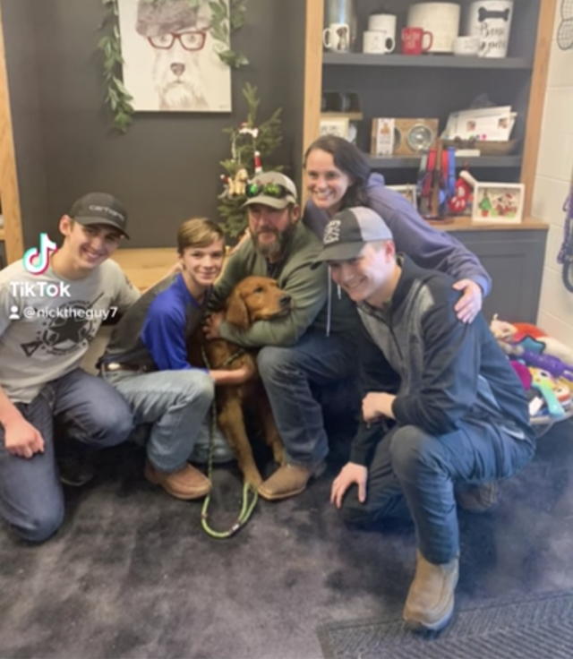 Family reunites with lost retriever