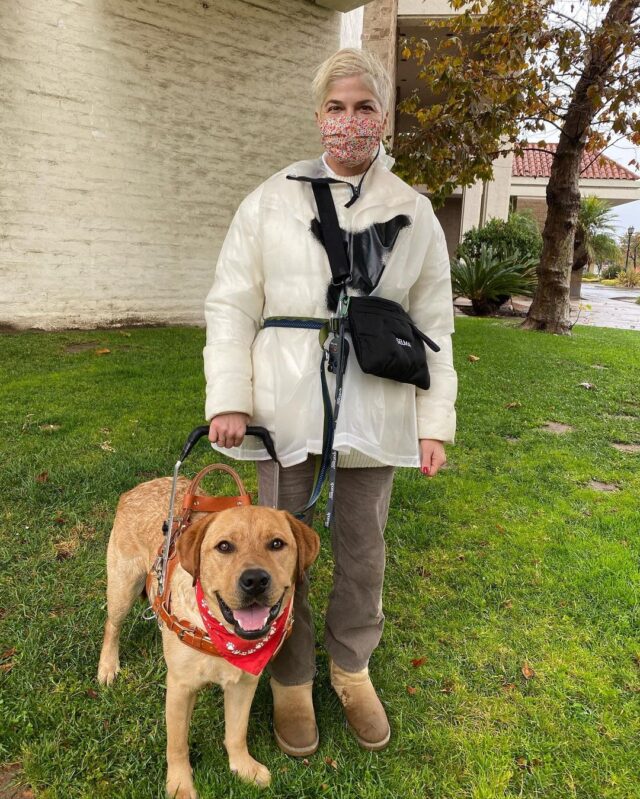 Selma Blair with service dog