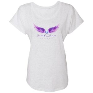 Second Chance Movement™ Wings Of Love Lavender Slouchy Tee Heather White