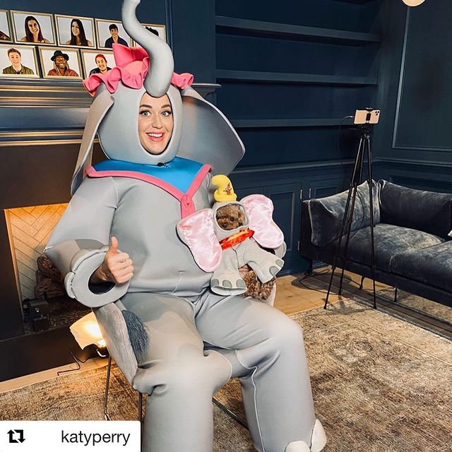 Katy Perry and Nugget as Elephants