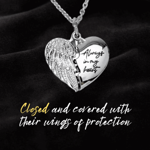Always In My Heart With Open Wings Dog Memorial Necklace-  Deal 56% OFF!