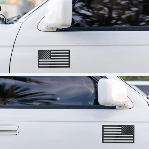 American Flag Car Magnet Set of 2- Black