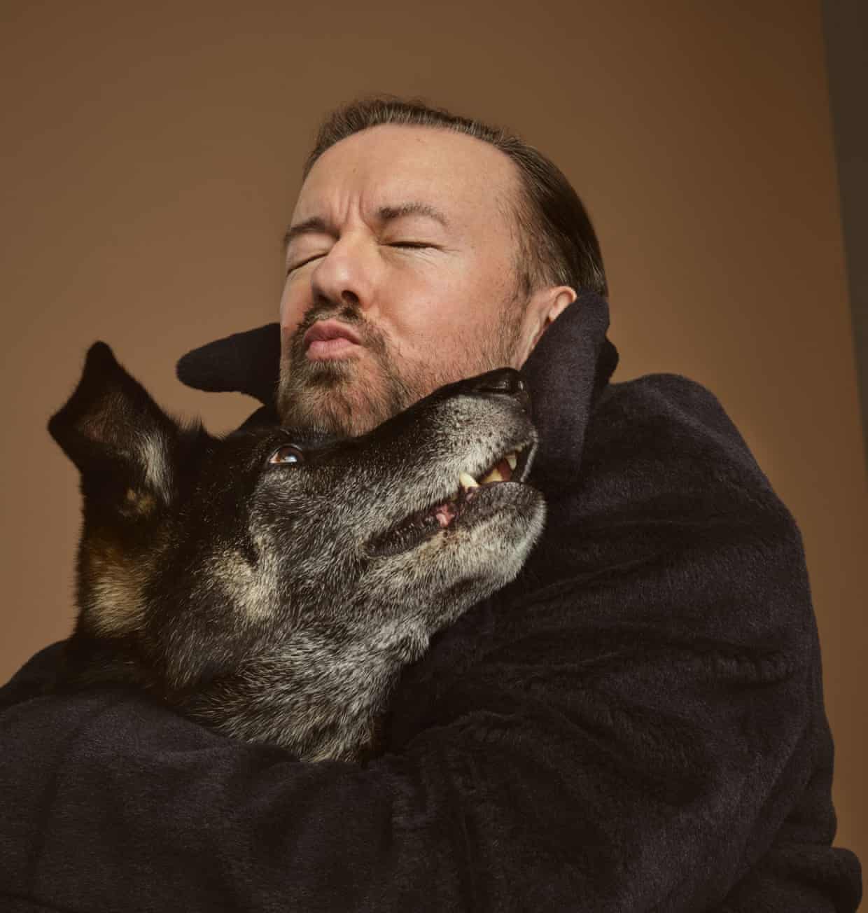 Animal Lover Ricky Gervais Bonds With Brandy, His Dog Co-Star On 