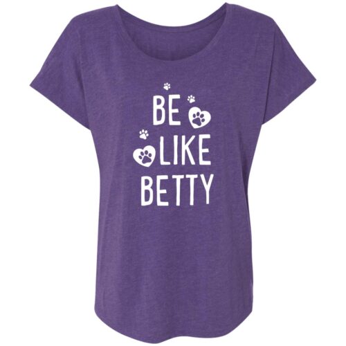'Be Like Betty' Slouchy Tee Purple– Donates 20 Meals To Shelter Dogs In Honor Of Betty