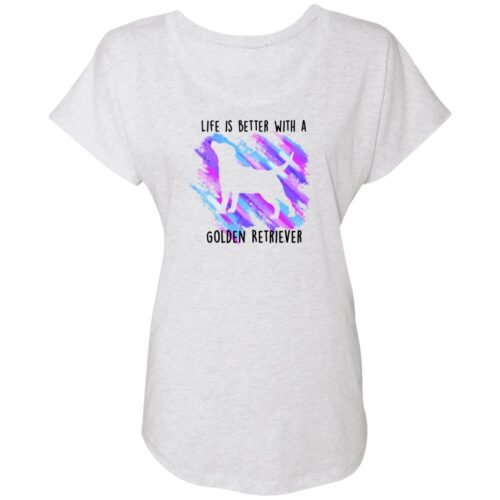 Life Is Better With A Golden Retriever Slouchy Tee Heather White