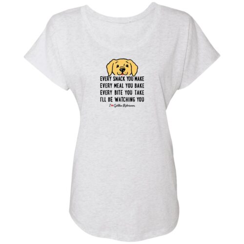 Every Snack You Make- Golden Retriever Slouchy Tee Heather White