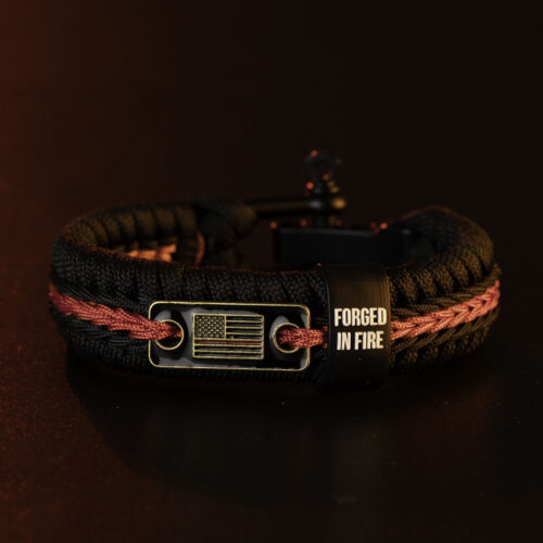 Fire Fighter - Forged In Fire Paracord Bracelet : Helps Pair Retired Fire Fighters With A Service Dog or Shelter Dog