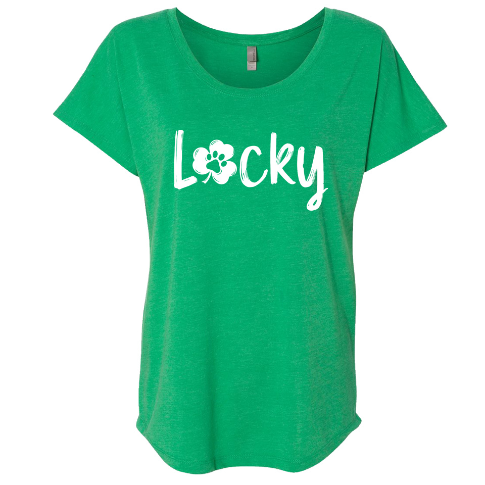 Image of Lucky Paw Slouchy Tee Green