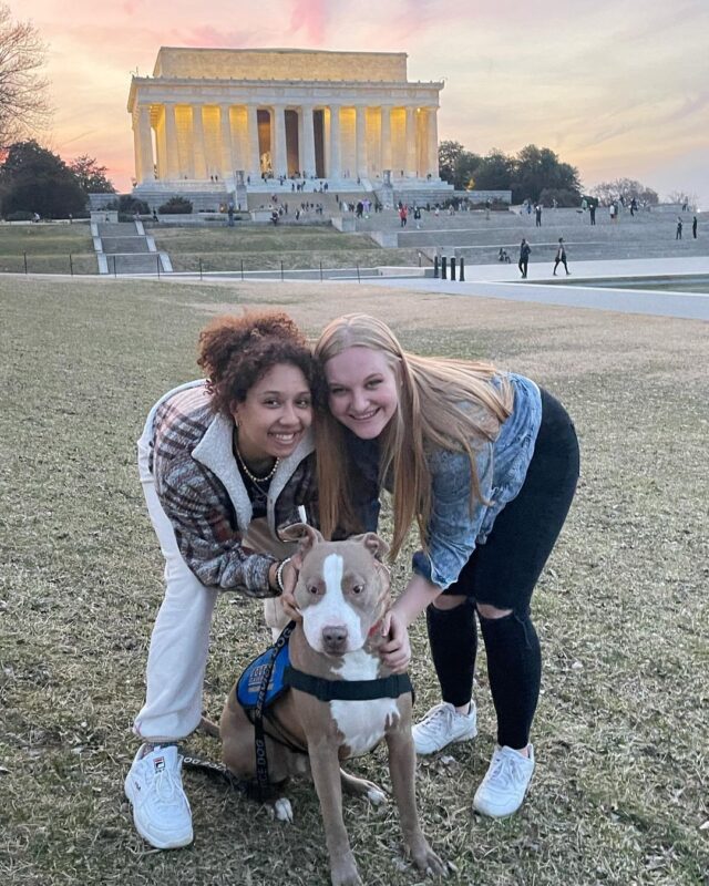 Young women with Pit Bull