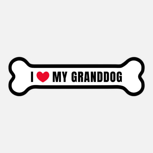 I Love My GrandDog - Car Magnet