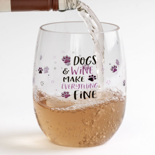 Dogs & Wine Make Everything Fine - Poolside ‘n Patio Wine Cup- DEAL 56% OFF!