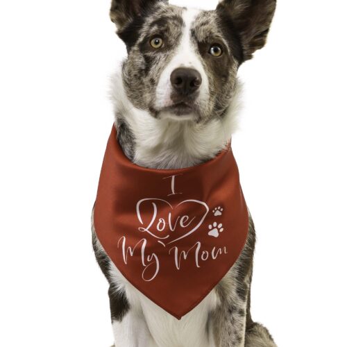 'I Love My Mom' - Dog Bandana