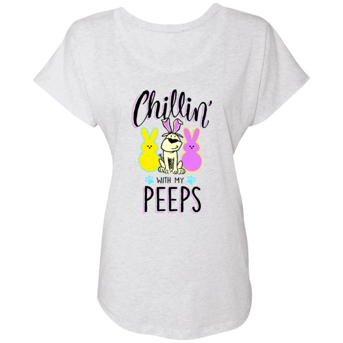 Image of Chilln’ With My Peeps - &#x1f430; Slouchy Tee Heather White