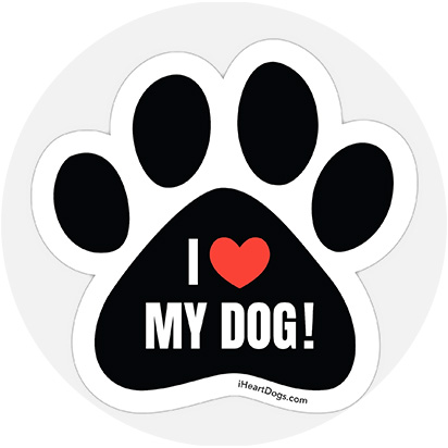 Cars Trucks Gifts Dog Paw Shaped Magnets: REAL MEN LOVE DOGS w/HEARTDogs 
