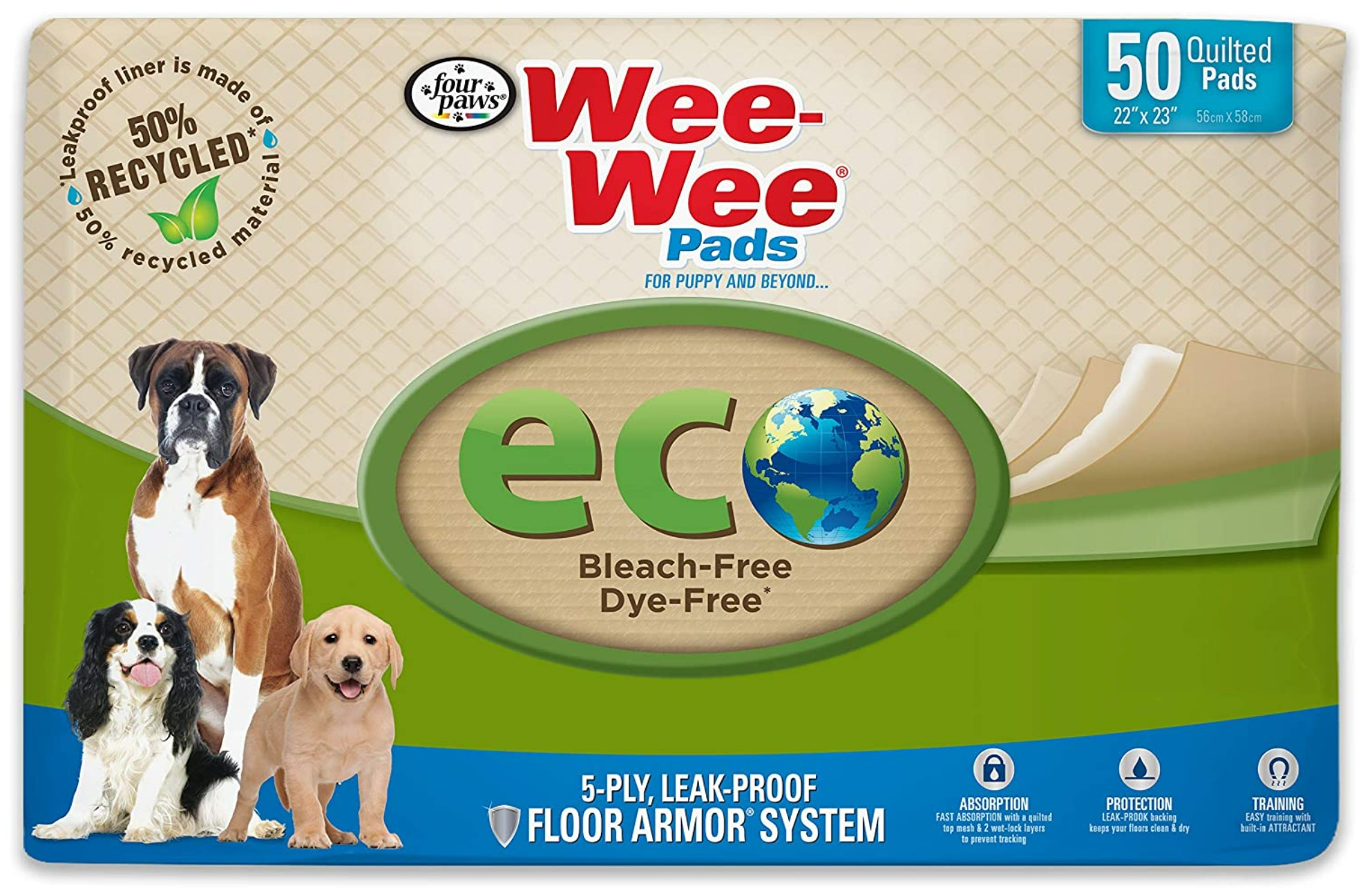 Four Paws Wee-Wee Pee Pads for Dogs and Puppies
