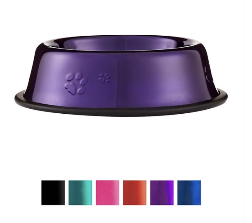 Platinum Pets Stainless Steel Embossed Non-Tip Dog Bowl