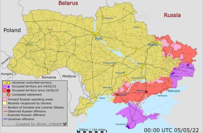 Ukraine map during Russian invasion