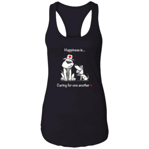 Happiness Is Caring For One Another Ideal Tank Black
