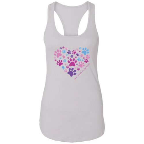Paw Prints On My Heart Ideal Tank White
