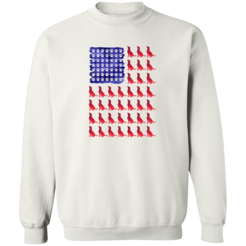 Red Dog Blue Paws Flag Sweatshirt White- Deal 25% Off 4th Of July 🇺🇸