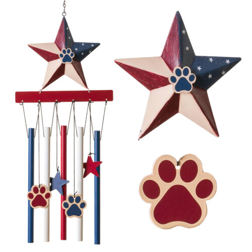 Paws & Stripes 🇺🇲  All American Dog Wind Chime - Super Deal $12.48 (Limit 1 Per Customer)