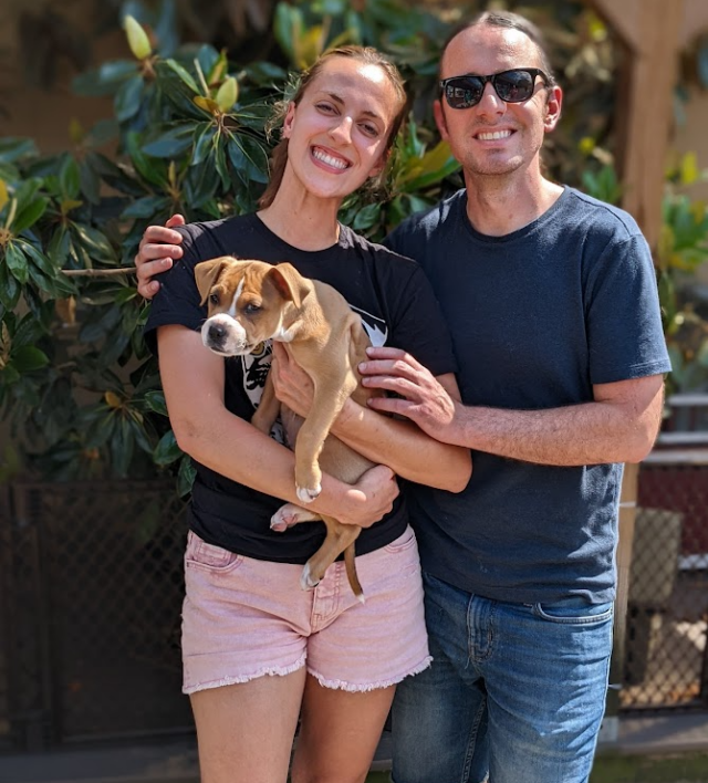Couple adopts rescue puppy
