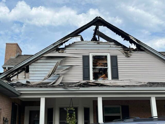 House damaged after fire