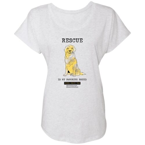 Rescue Is My Favorite Breed – Slouchy Tee Heather White – “Be A Savior for Sierra”