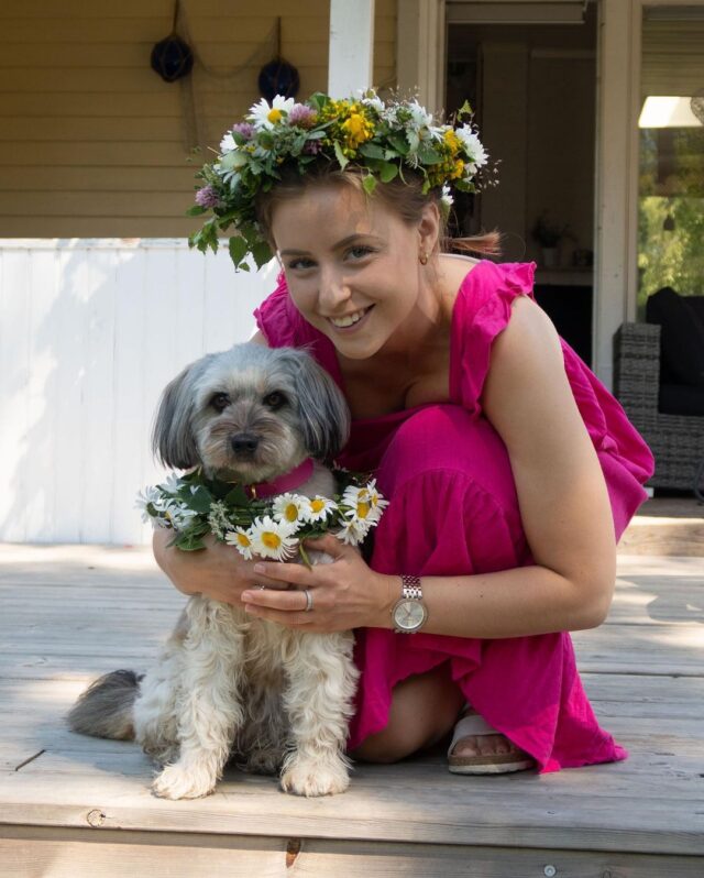 Dog and human flower crowns