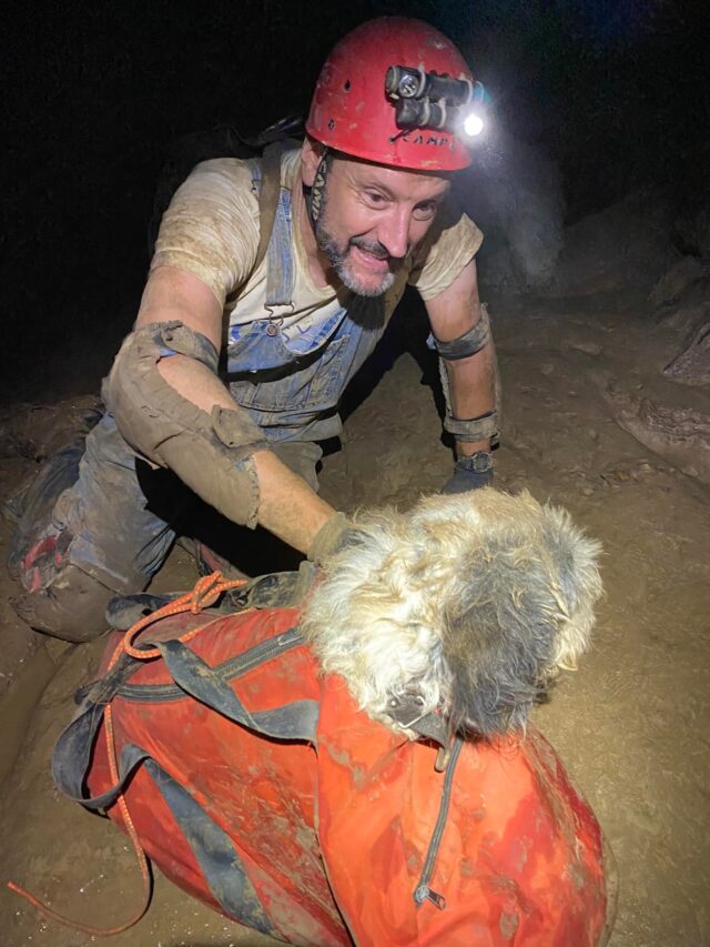 Man finds dog in cave